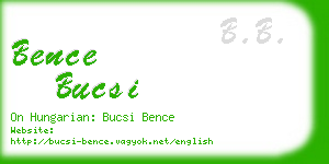 bence bucsi business card